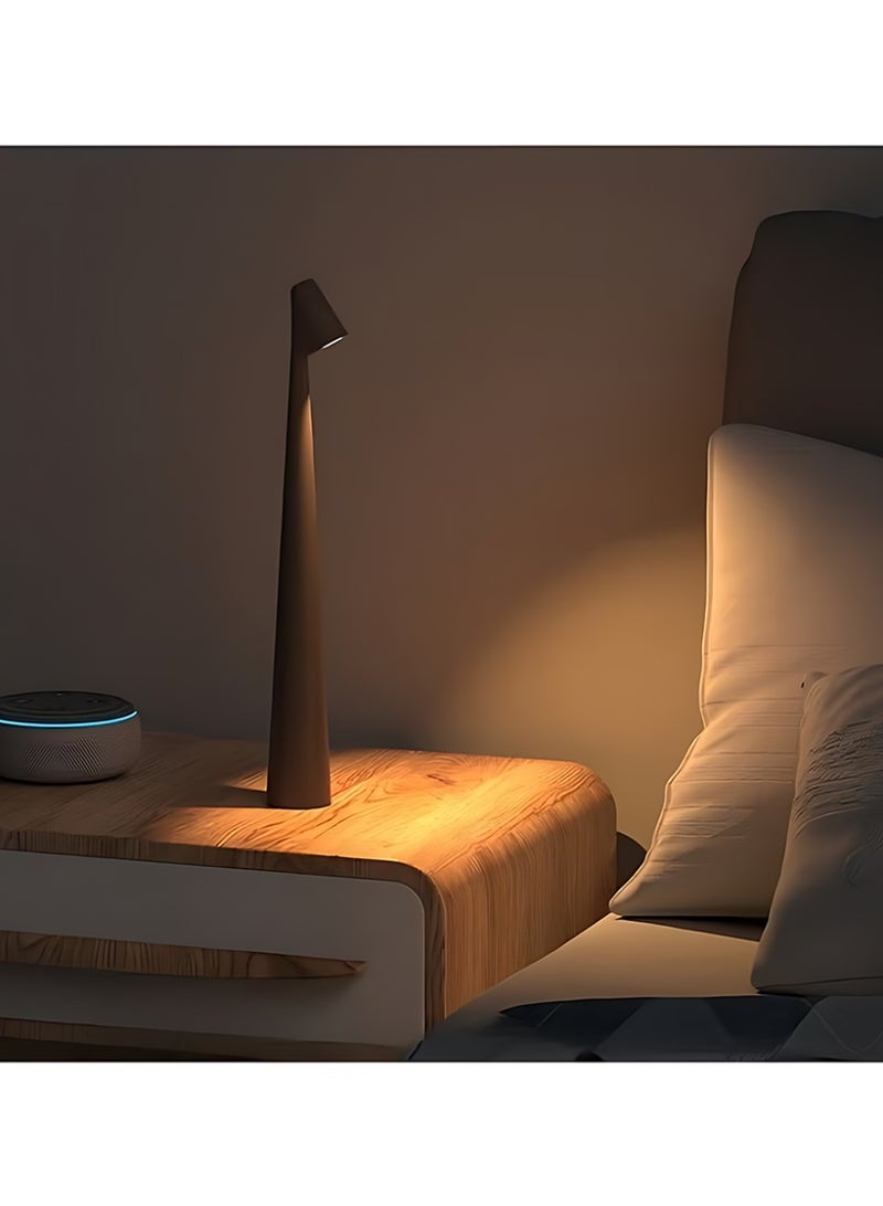 كلافون مصباح طاولة LED محمول، مصباح طاولة يعمل باللمس، تصميم عصري، مصباح LED قابل لإعادة الشحن، مناسب لديكور المنزل (لون قهوة رملي) - Image 3